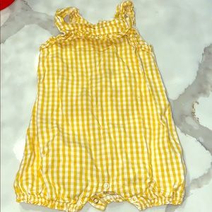 Carters gingham mustard yellow onesie - 18 mths!